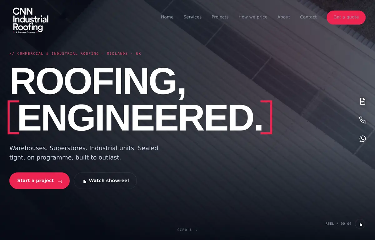 CNN Industrial Roofing homepage