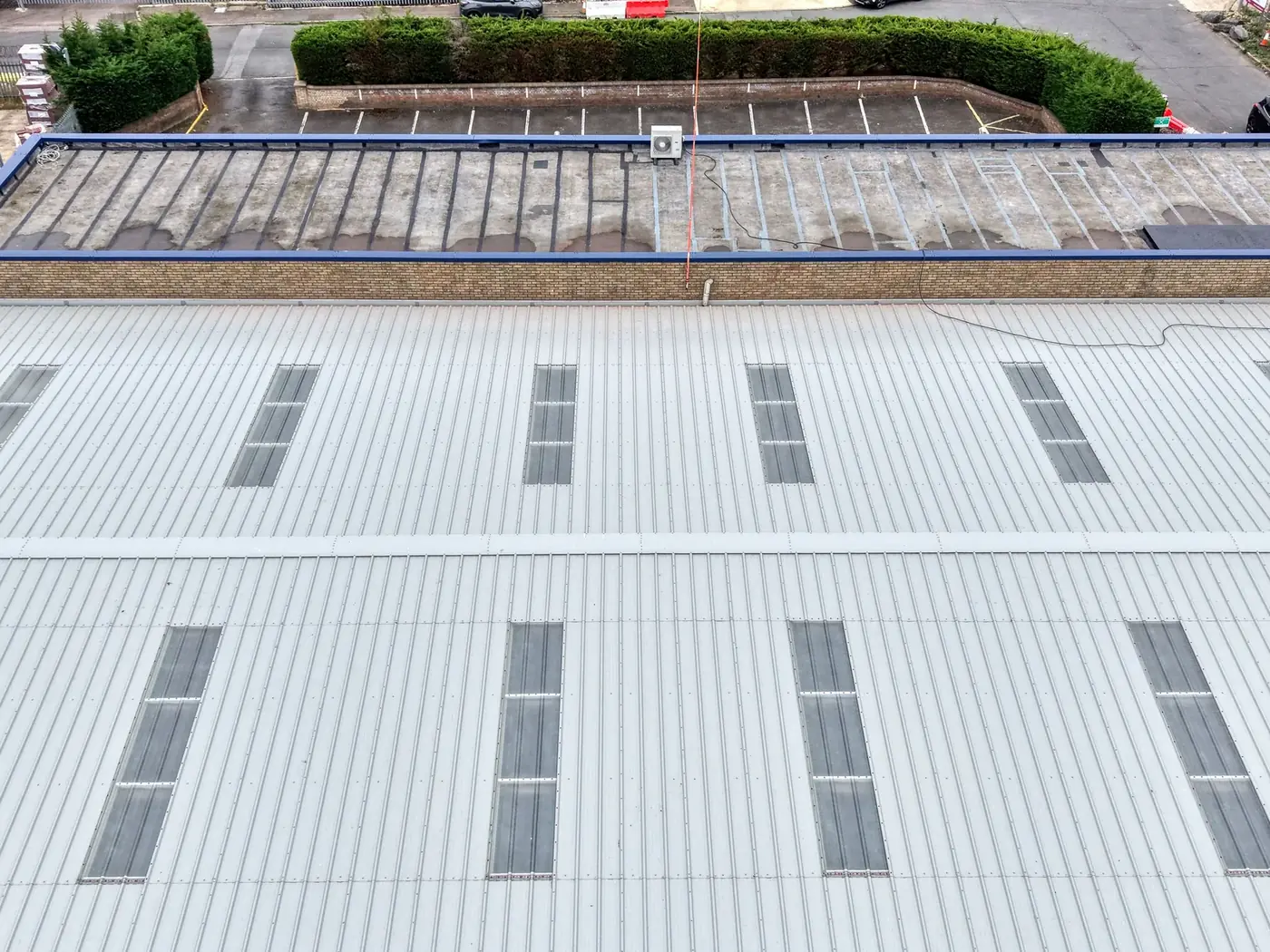 New composite panel roof after asbestos removal